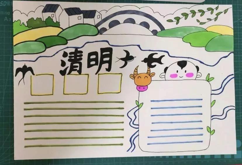 清明节的来历习俗诗歌手抄报,清明节文学常识手抄报内容