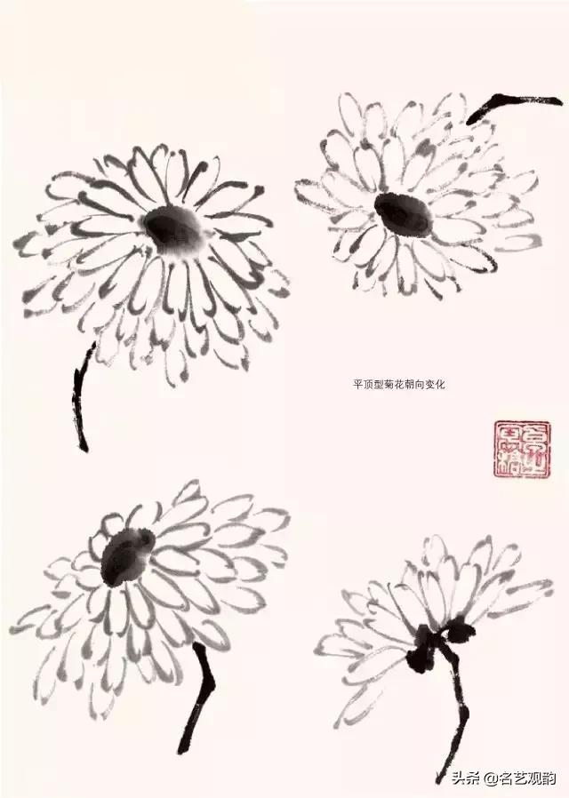 写意菊花小品国画大全,国画写意菊花和螃蟹