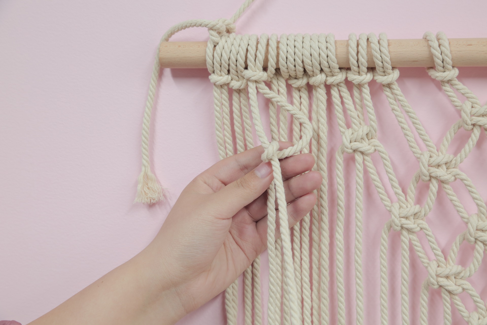 挂毯流苏编织绳教程,棉绳挂毯教程简单版