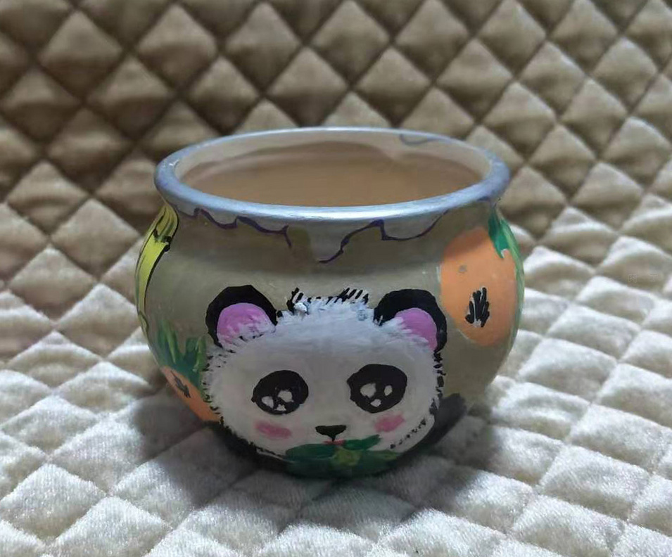花盆手绘教程,手绘花盆熊猫教程
