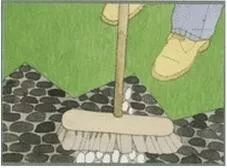 道路卵石地面铺装,鹅卵石路干铺装方法