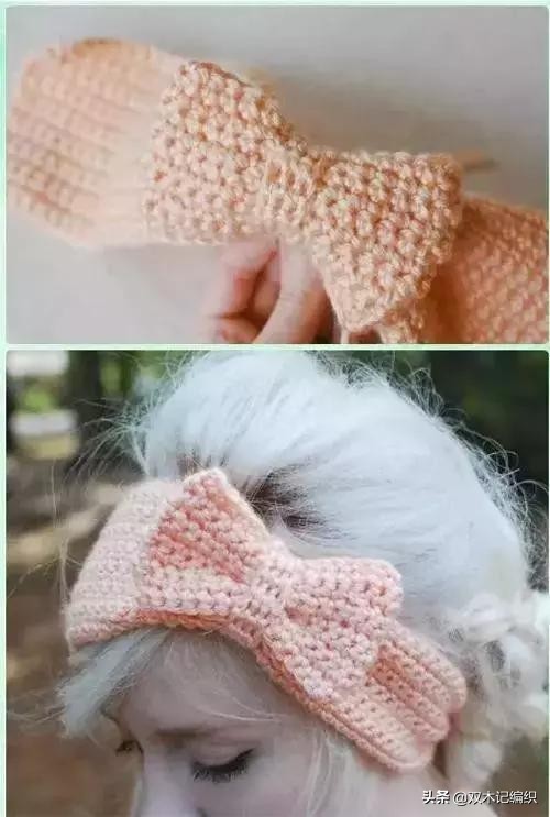 蝴蝶结的钩法教程全过程,金边蝴蝶结钩针详细教程图解