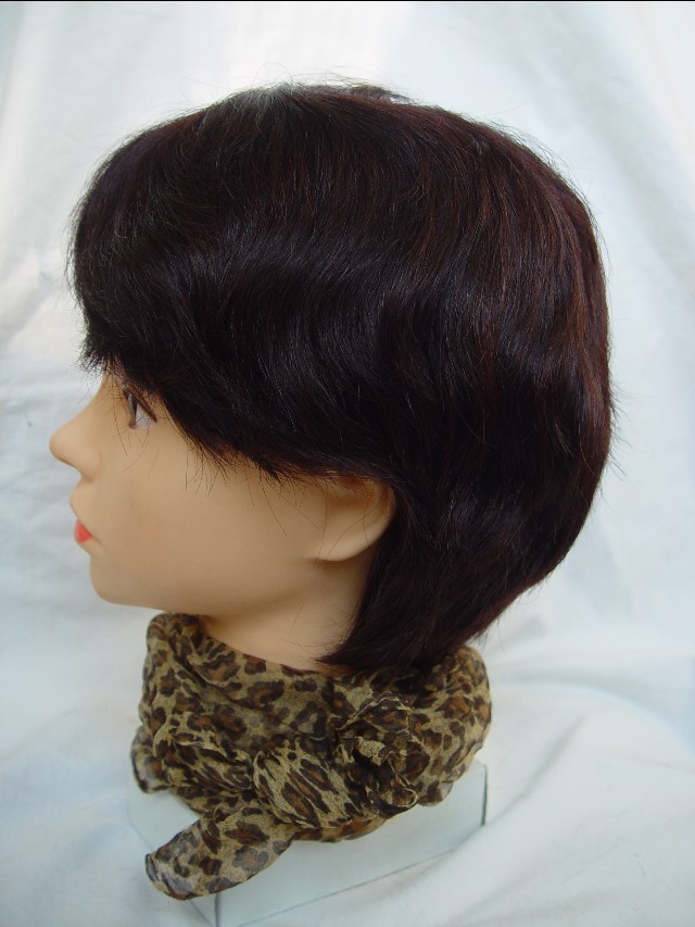 遮盖白发头顶的假发,假发遮盖白发发型