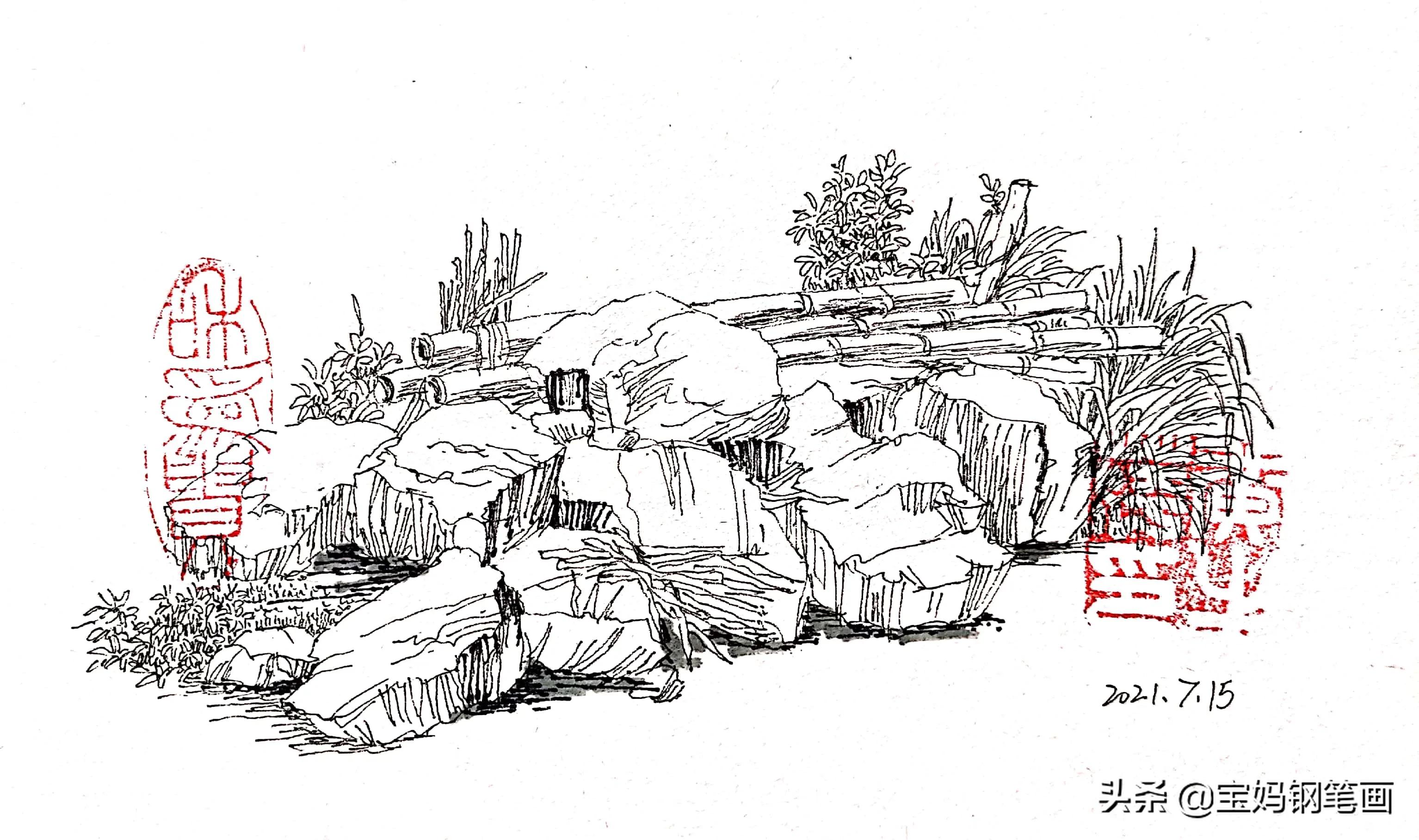 怎样在石头上画出简单好看的画,如何画出石头的质感