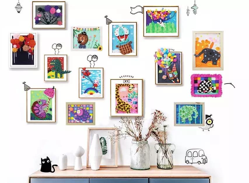 儿童diy超级粘土相框画,儿童手工珍珠粘土立体画