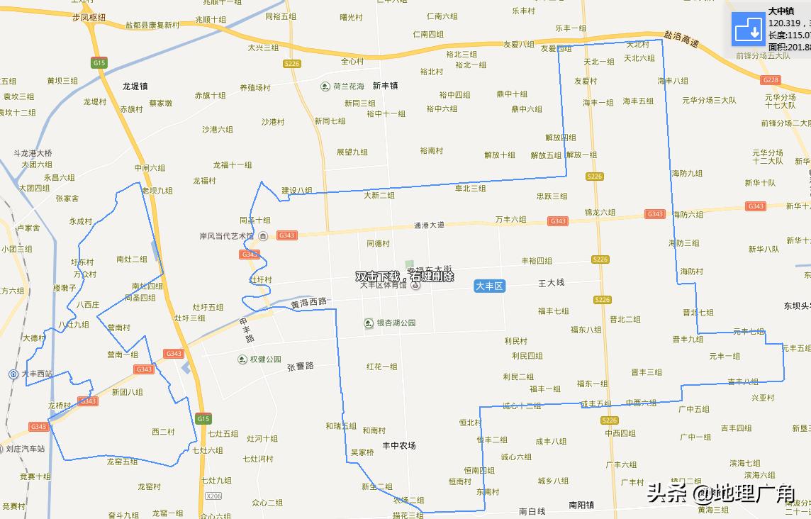 盐城市大丰区行政区划地图,江苏省盐城市大丰区最新地图