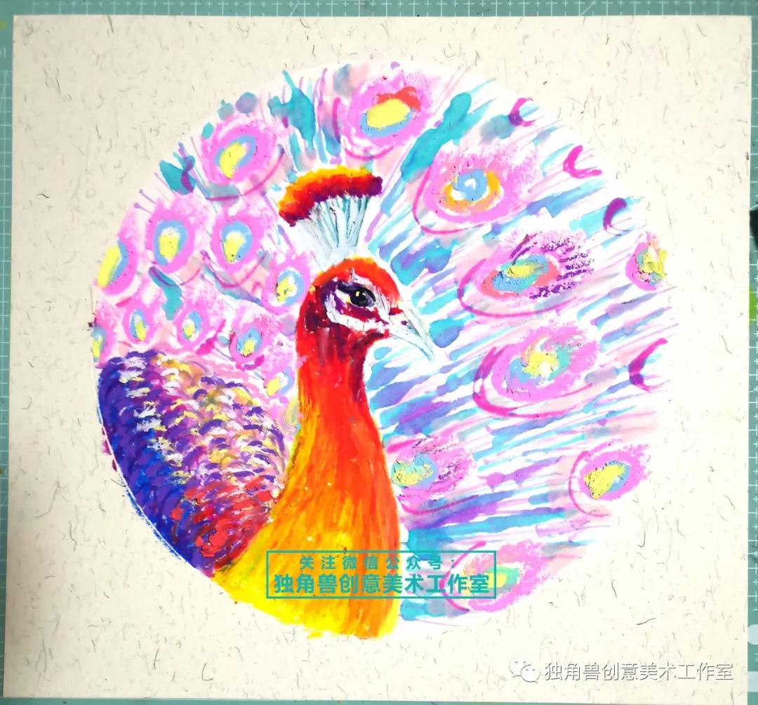 绘画教程梦幻,美丽的孔雀绘画步骤