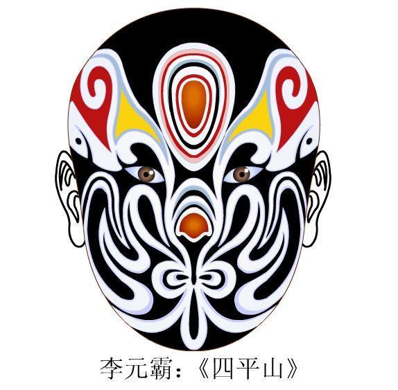 戏曲人物脸谱儿童画,自己创作的戏曲脸谱
