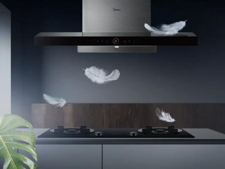 美的智能变频油烟机,美的无烟感烟机还您清净新厨房