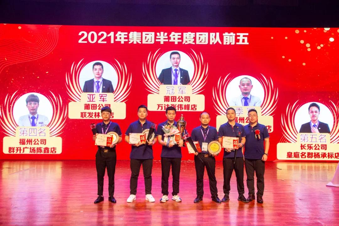携手迈进荣耀绽放第二季度半年度团队冠军—莆田万达张伟峰团队