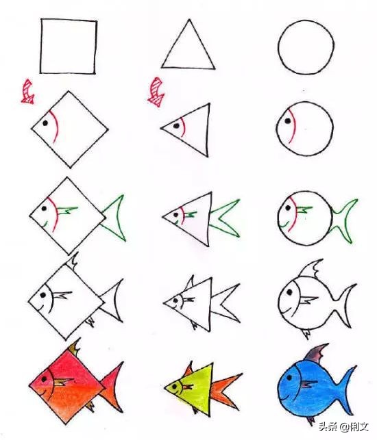 简笔画儿童3-6岁简单小动物涂色,简笔画小动物100种可爱表情包