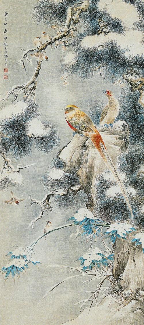 中国风山水画中的雪景,中国画雪景山水画
