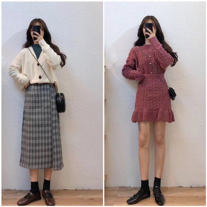 内搭毛衣连衣裙气质高级感秋款,配吊带裙毛衣慵懒风高级感