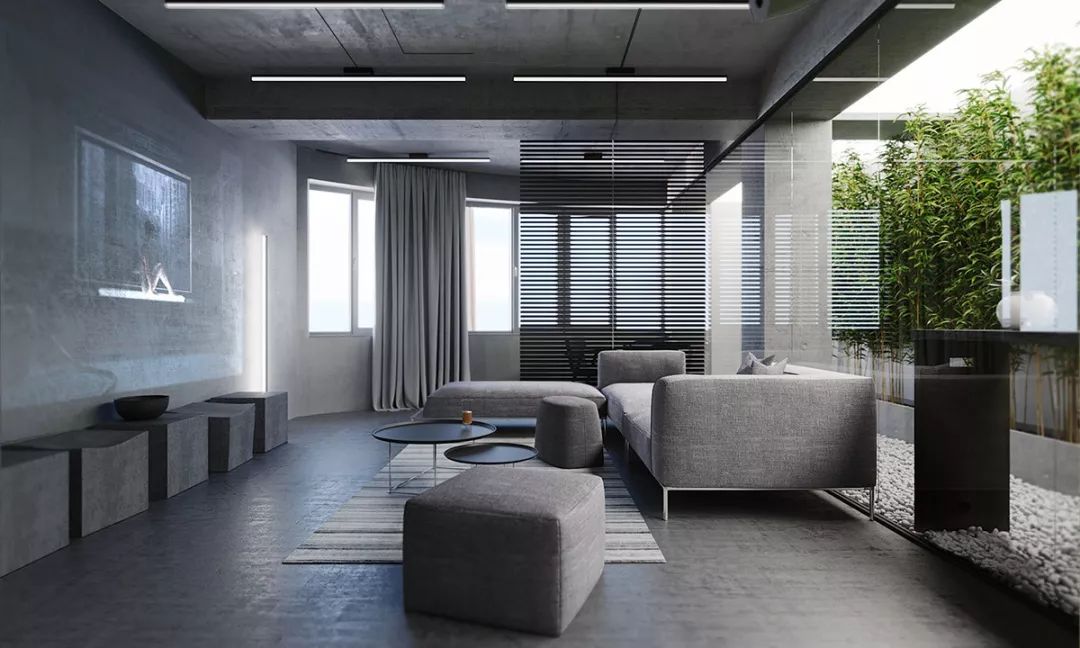 时尚灰内饰,现代风灰色装修内饰设计