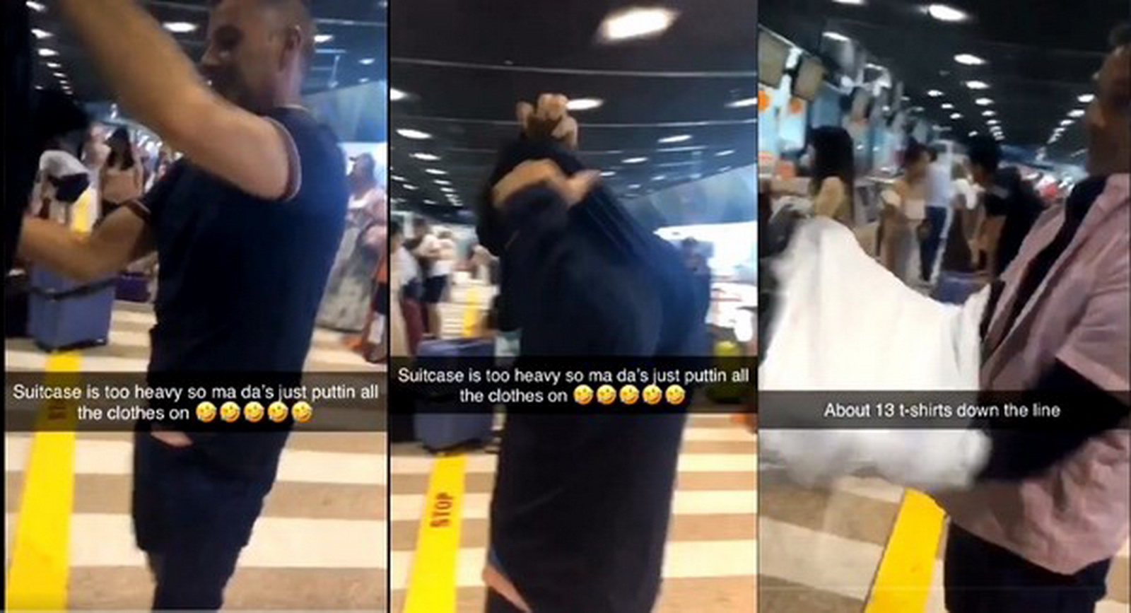 机智如我！行李超重8公斤，“省钱爸”15件衣服穿身上免96英镑