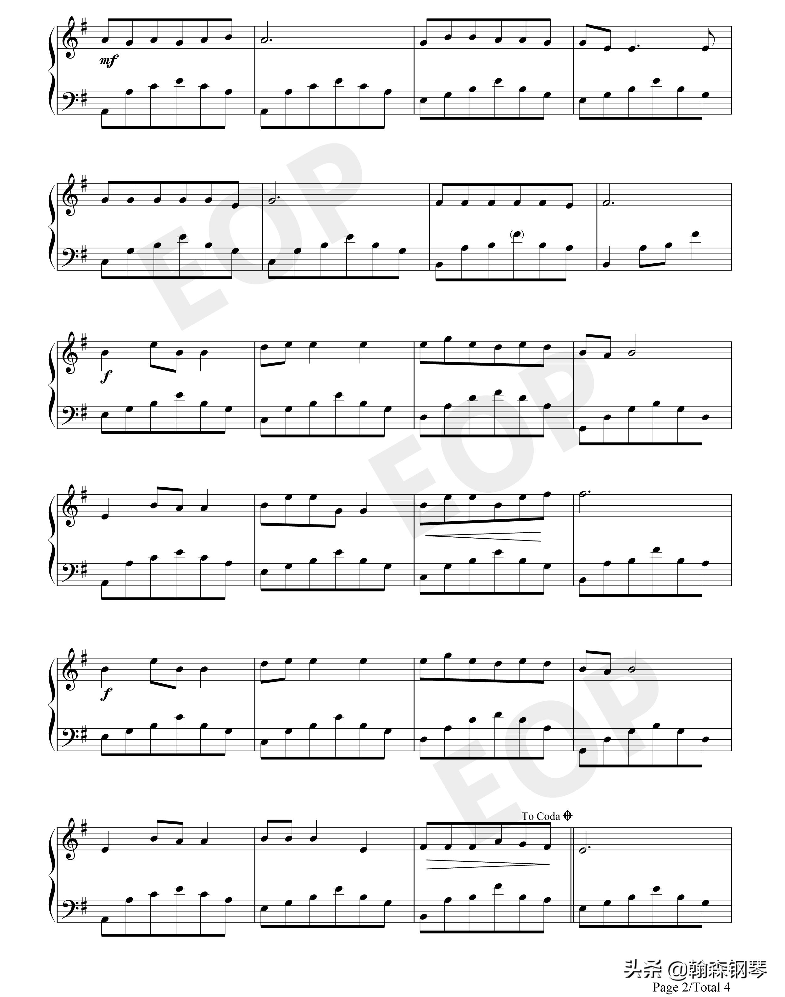 丁香花钢琴谱双手教学,丁香花钢琴简谱左右手完整版