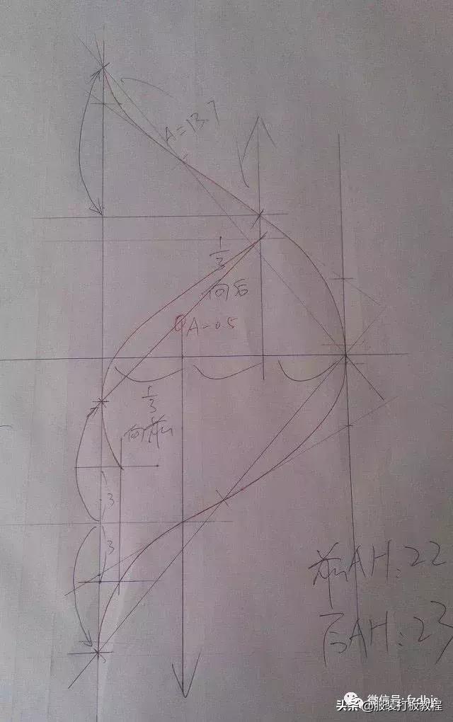 一片袖变两片袖子画法详解纸样,服装各种袖型打版方法