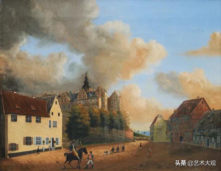 欧洲古建筑风景油画,世界上最顶级的树林木屋风景油画