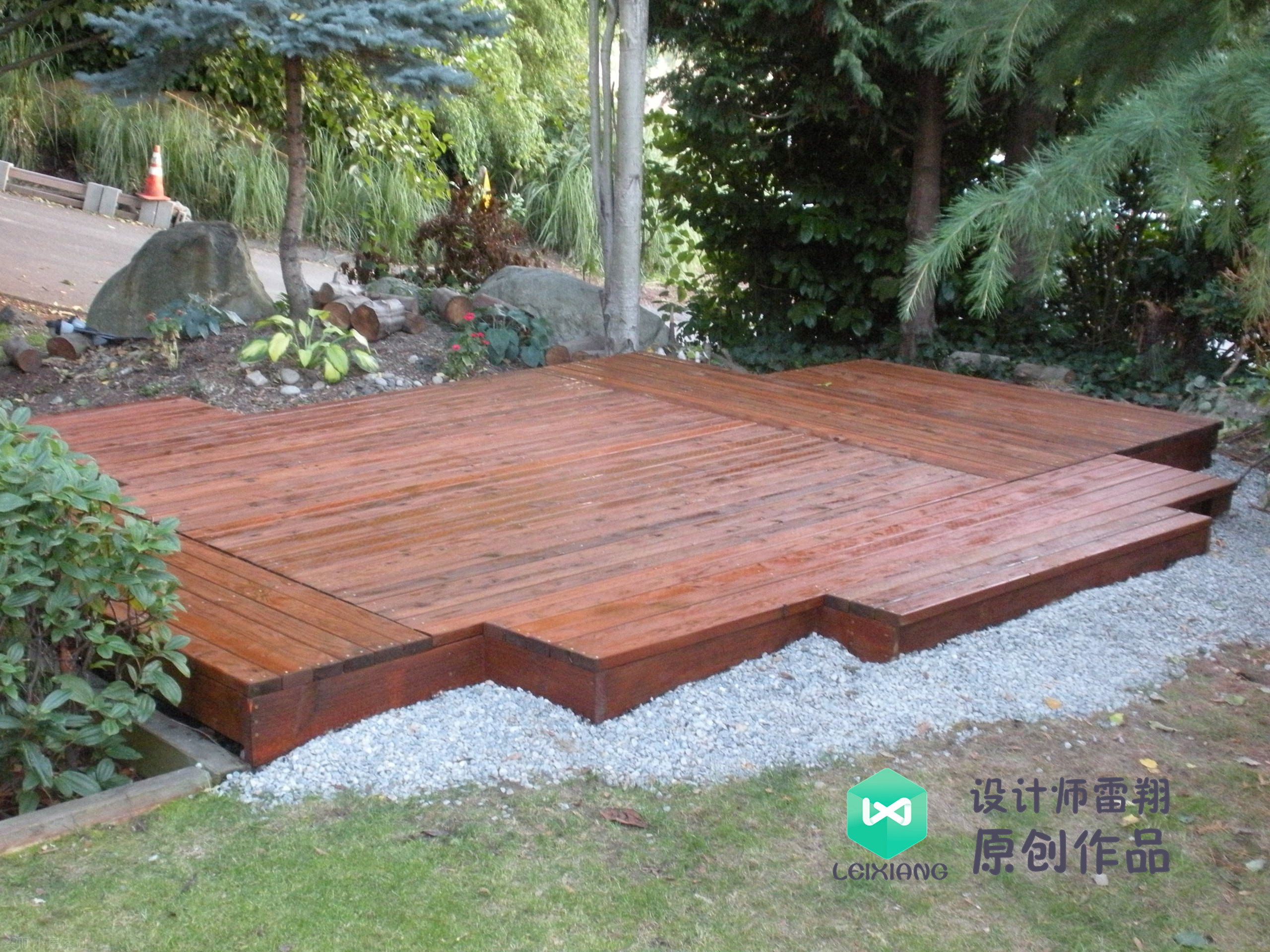 庭院防腐木颜色搭配效果图,庭院怎么铺装防腐木