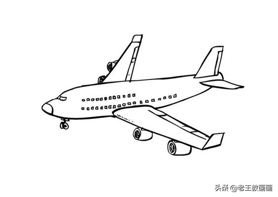飞机简笔画儿童最简单,军用飞机怎么画简笔画