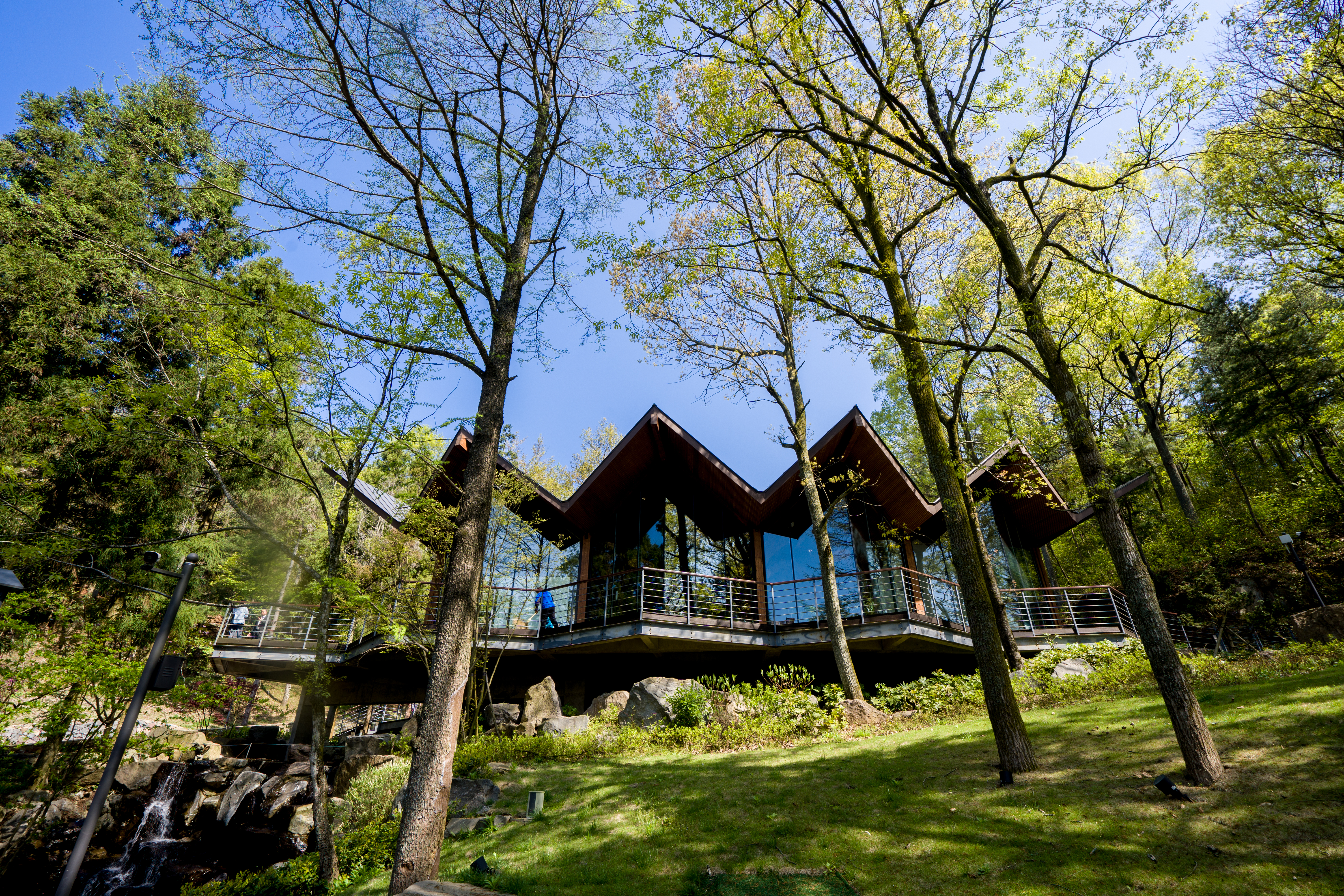 商量岗内的这家酒店，四季气候适宜居住，住客宛若身处桃花源