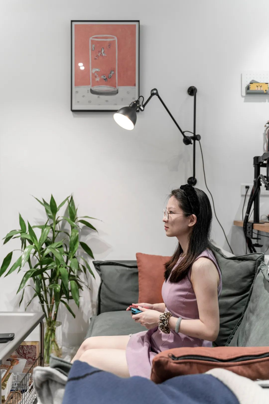 佛山女子与男友、男友妈弟住76㎡，养一猫还要工作室，装修绝了