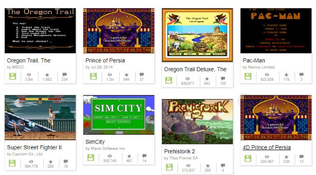 互联网档案馆最近收录了几千款DOS游戏