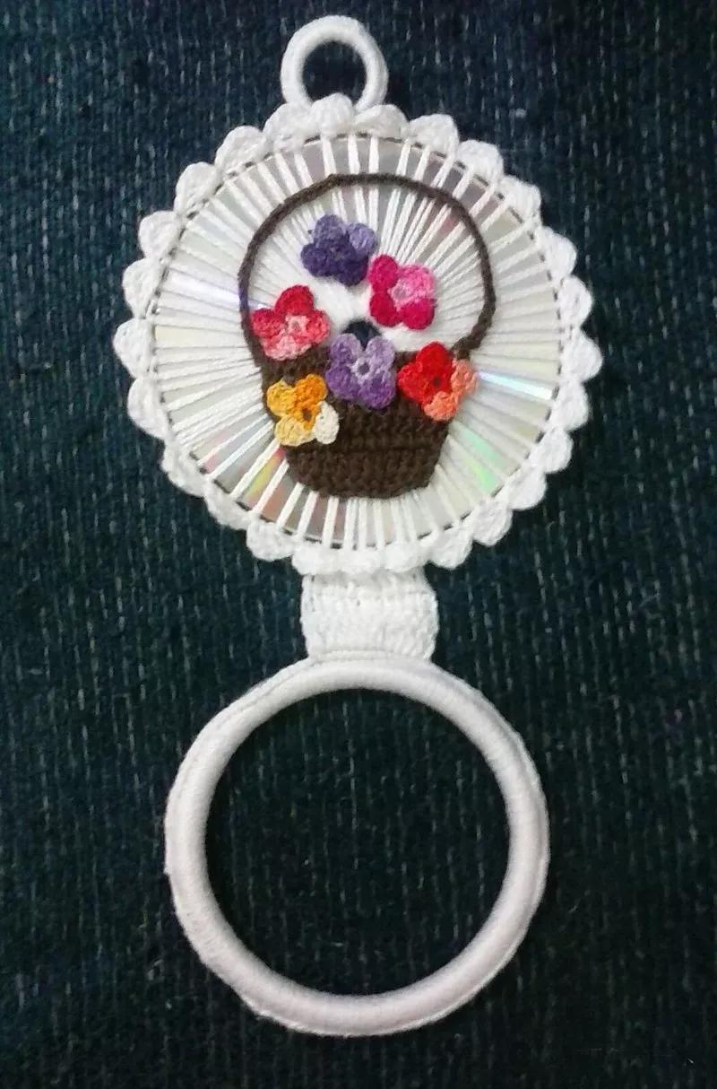 废旧光盘钩针收纳,可以钩什么物件好看又实用