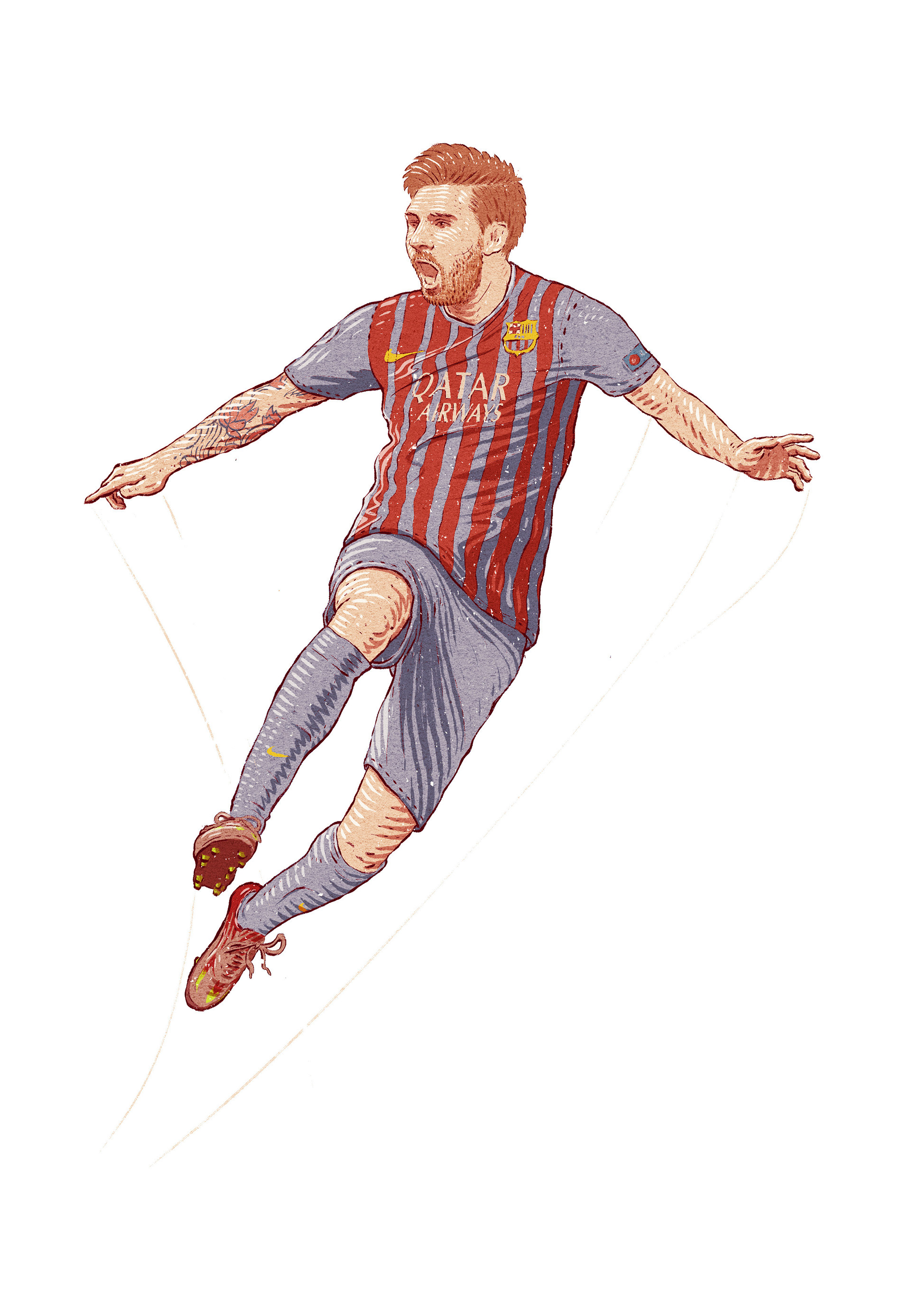 纯手绘足球运动员,关于足球的手绘画