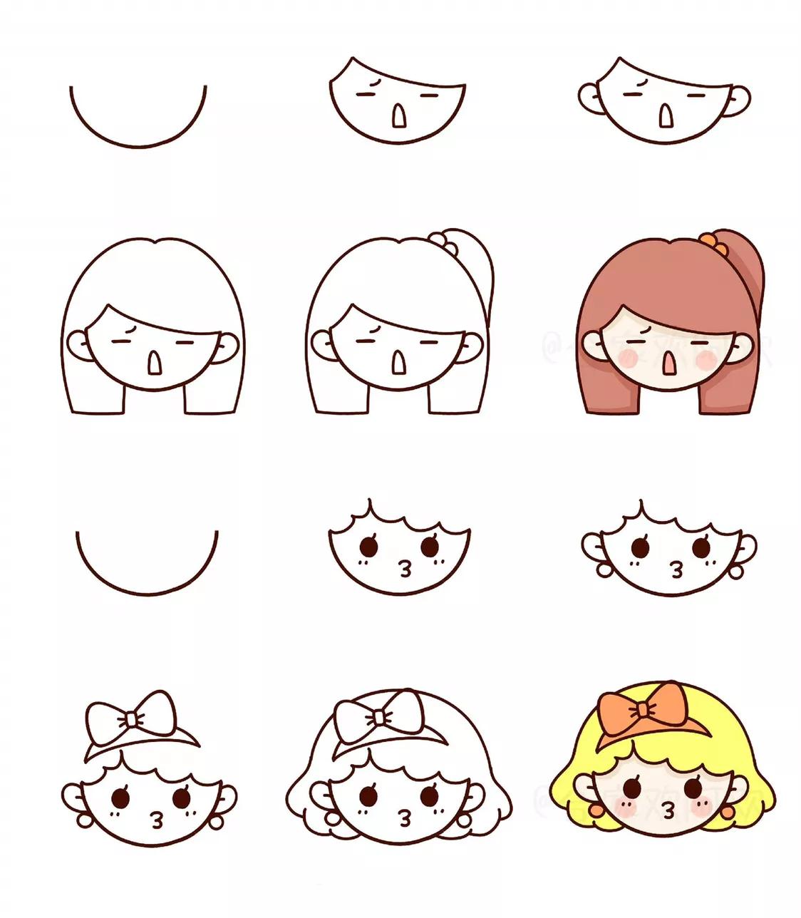 10000种可爱图案简笔画小人,在思考的小人怎么画儿童简笔画