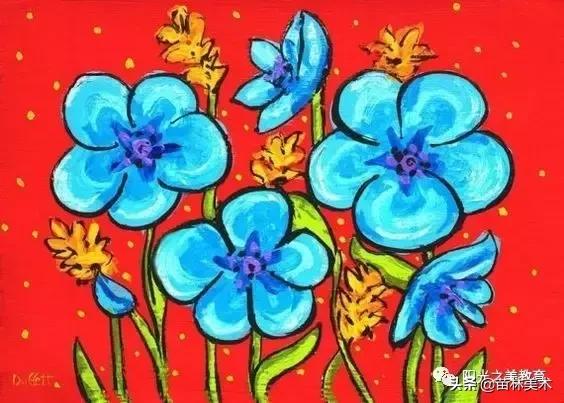 水粉作品风景清新,清凉一夏的水粉作品