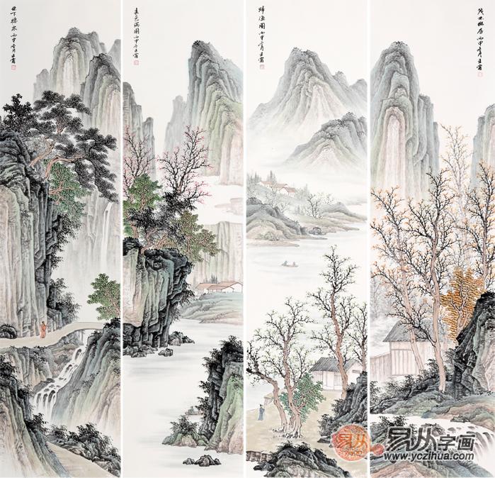 当前流行的沙发背景墙画,新中式客厅沙发背景墙画怎么选