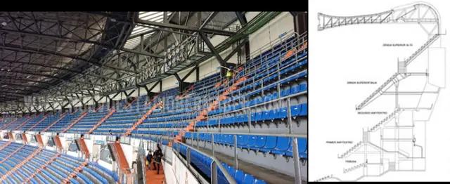 足球场顶棚结构图解,世界足球场的建造全过程