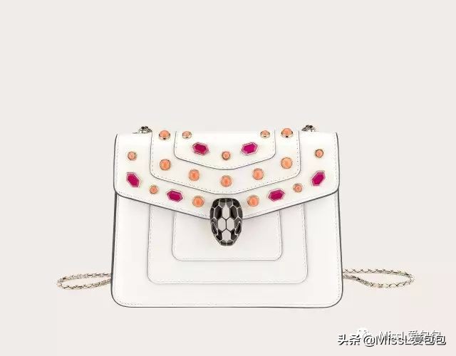 宝格丽bvlgari白色包,宝格丽带钻包包必买经典款