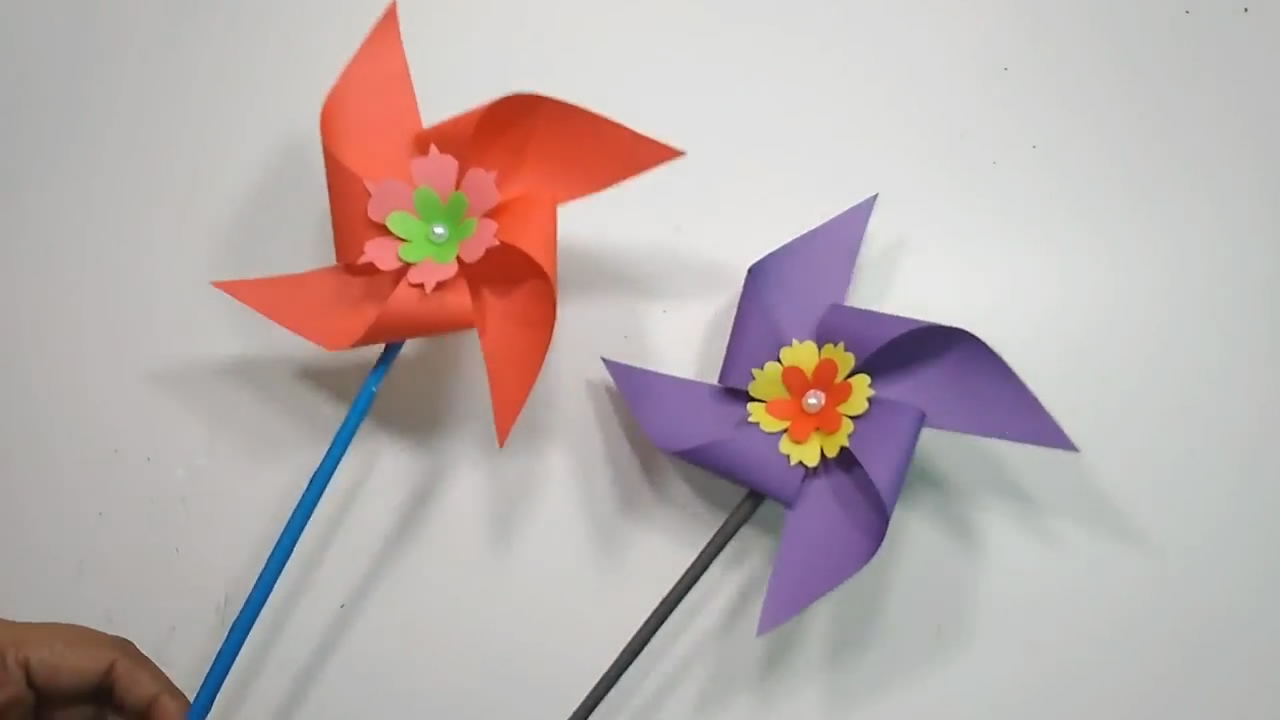 80后纸风车怎么做,90后风车手工制作