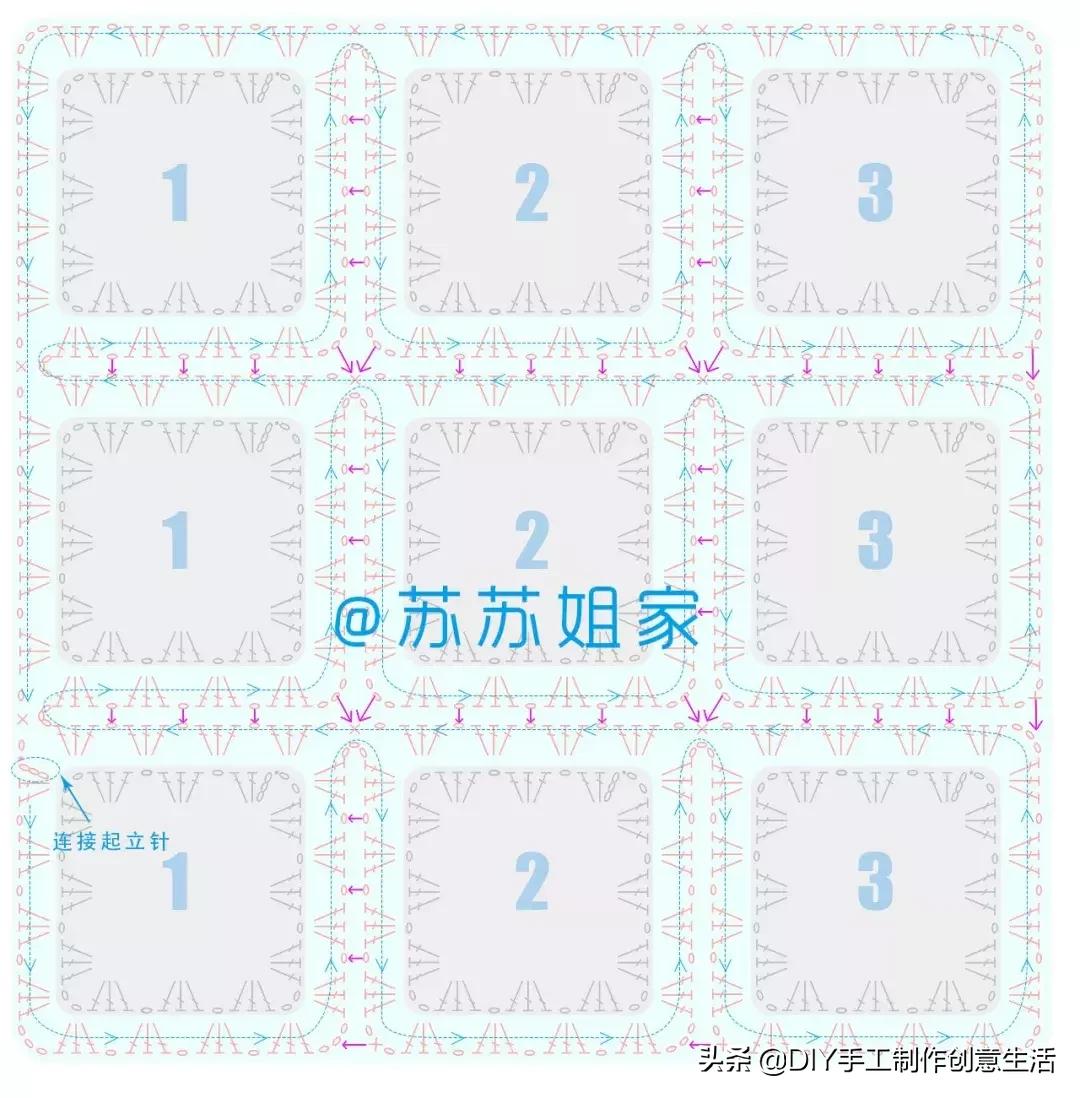 钩针猫咪拼花毯教程,苏苏姐家拼花毯钩针视频全集