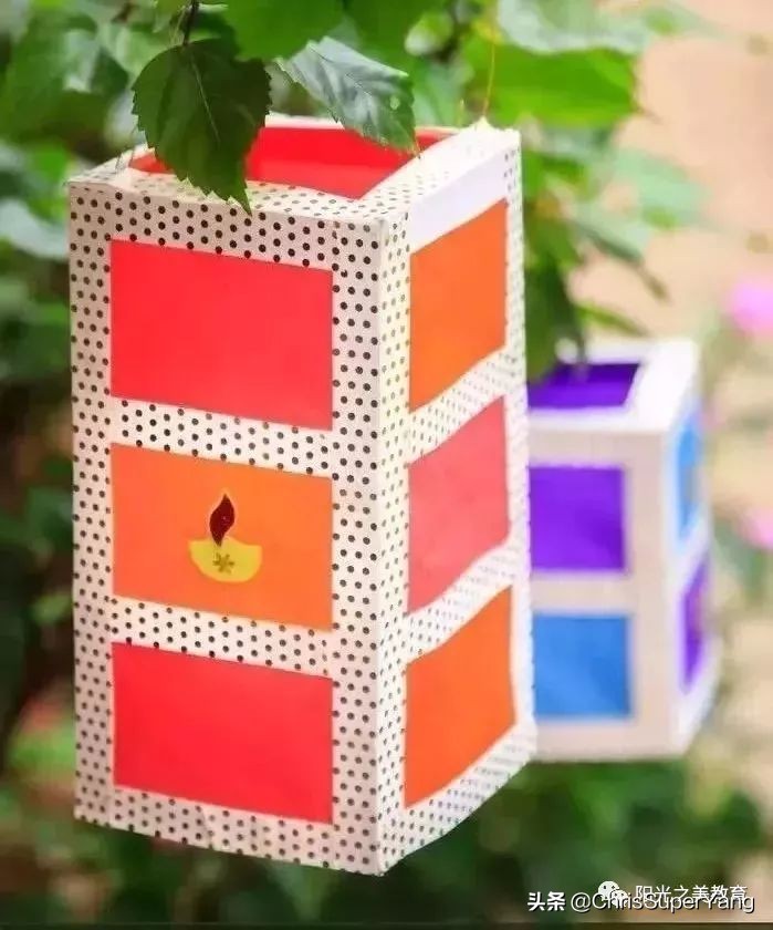 幼儿园小班元旦亲子手工立体灯笼,元旦亲子手工灯笼100种