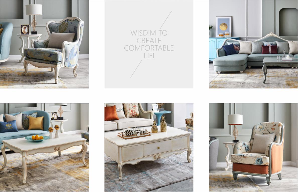 忙碌过后的休闲时光,客厅轻奢法式风茶几