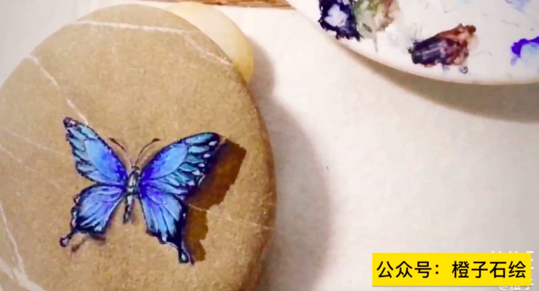 石头画蝴蝶教程视频,在石头上画蝴蝶用丙烯颜料