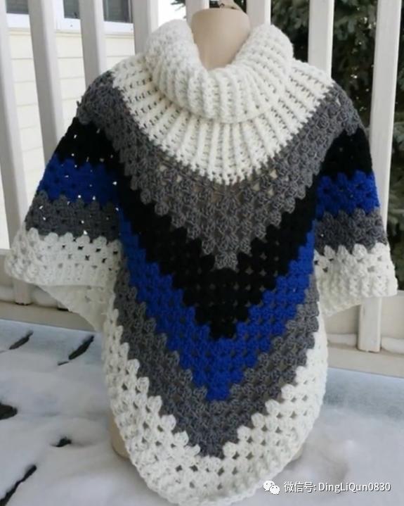 斗篷披肩钩花图样,针织披肩花样图片大全