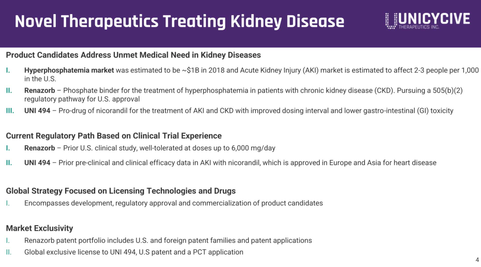 Unicycive冲刺纳斯达克：拟募资2766万美元路演PPT曝光