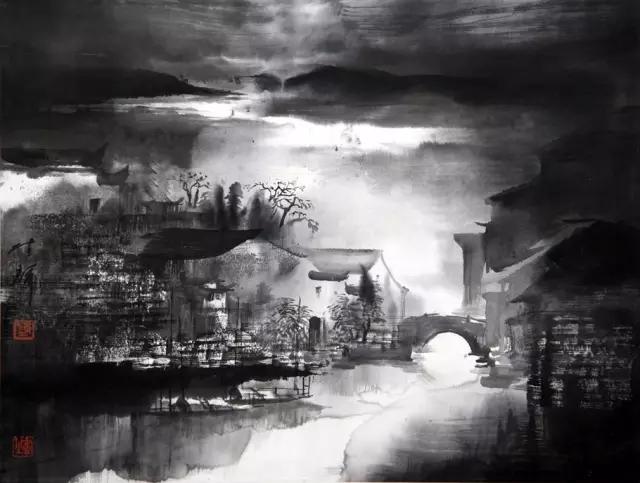 一种水墨画的意境美让人沉醉,一幅水墨画演绎天地自然之美