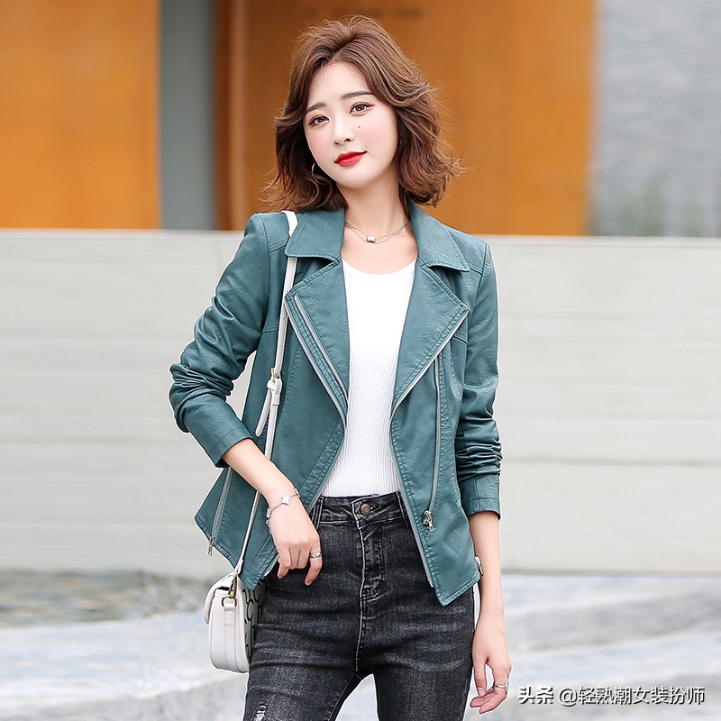 秋冬流行的皮衣外套，搭配简单又帅酷，随便一披，让你魅力挡不住