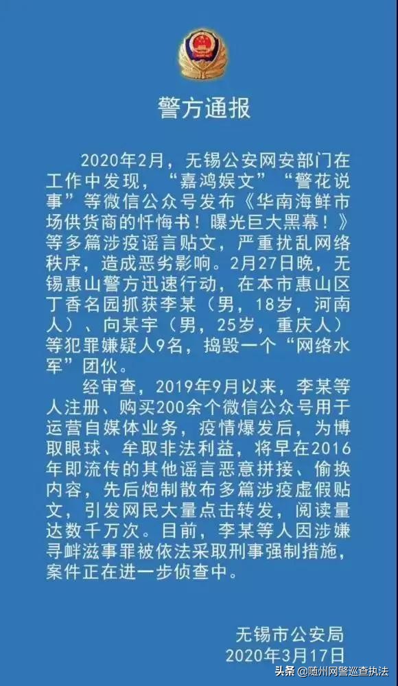 网络水军和网警,网警处罚案例