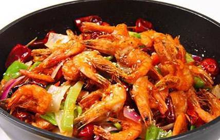 基围虾香辣干锅家常做法,干锅香辣基围虾尾最正宗的做法