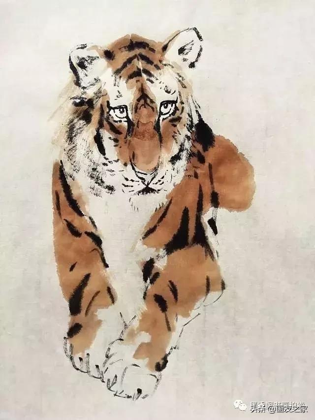 蔡育贤写意老虎的画法,写意老虎画法教学视频
