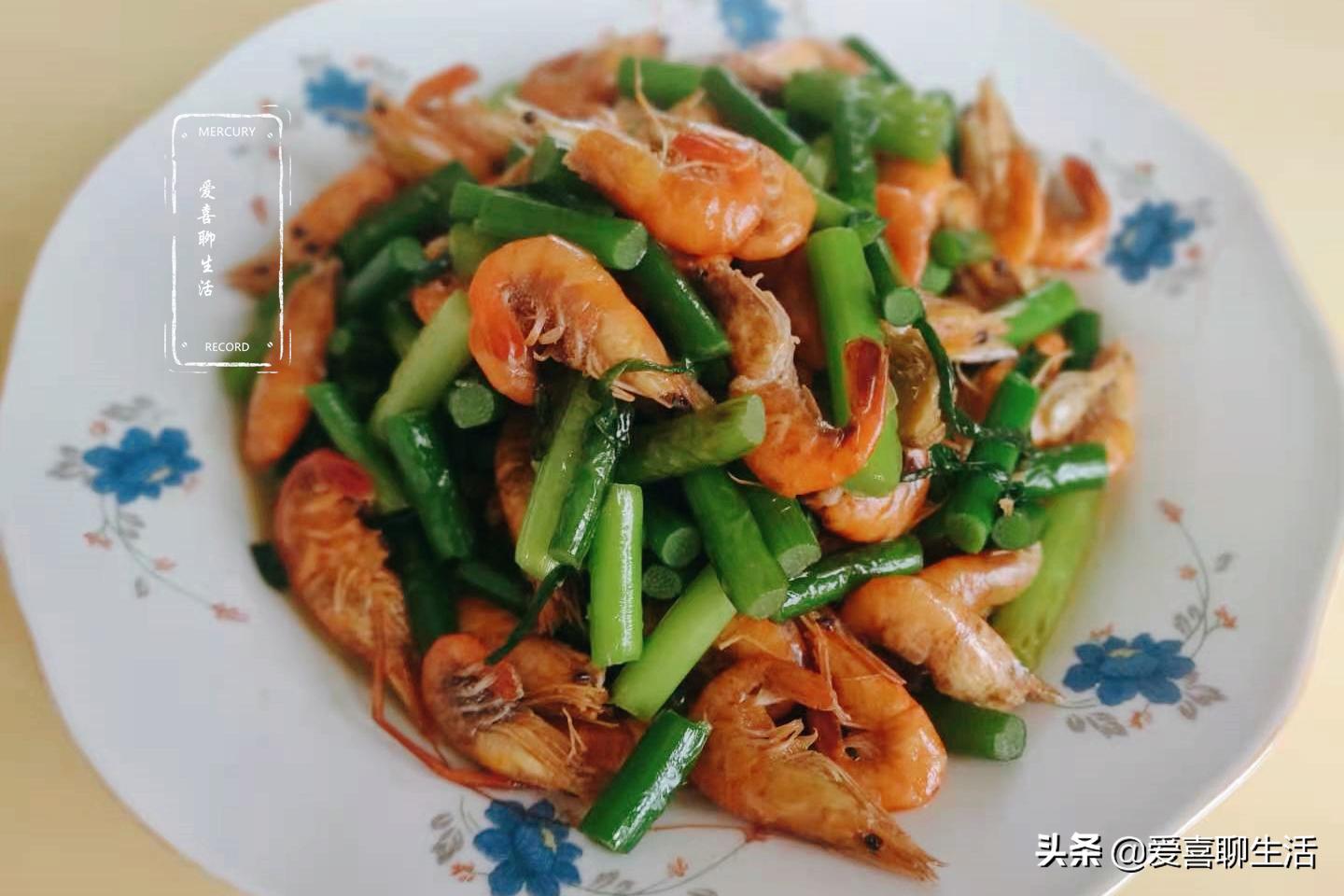 河虾和菜,河虾和它一起烧汤