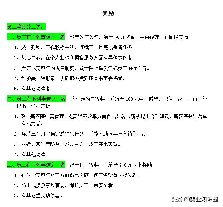 美容院门店经理薪酬制度,美容院运营员工薪酬