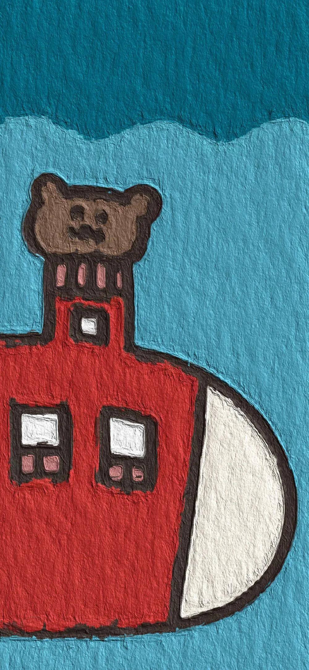 海贼王卡通油画壁纸,ins超火卡通小熊壁纸油画