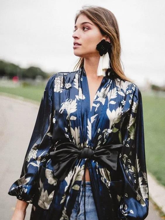 衬衫和牛仔裤怎么穿,衬衫阔腿牛仔裤穿搭